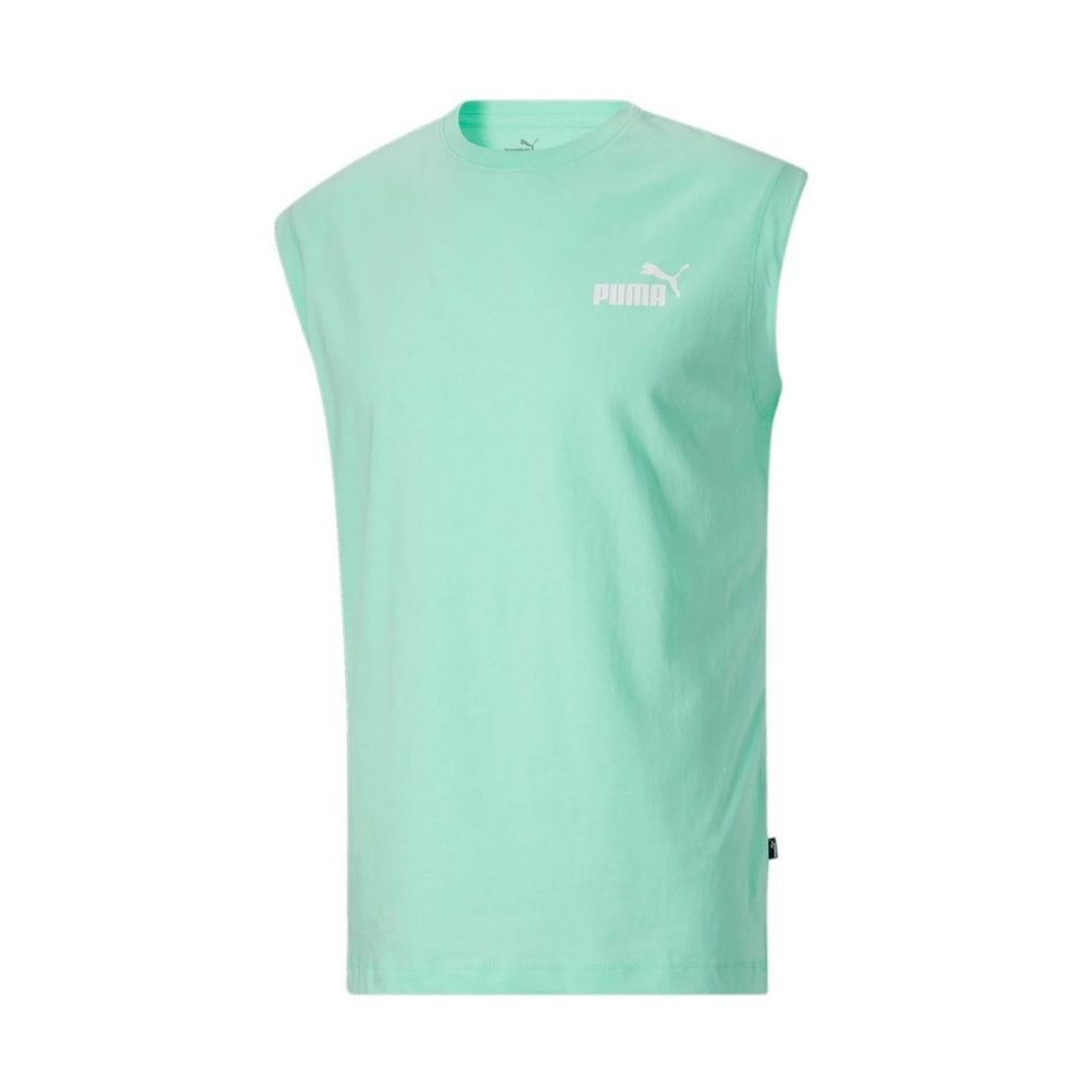 Puma Men's Ess Logo Graphic Sleeveless T-Shirt top Mint-XL - Picture 2 of 11